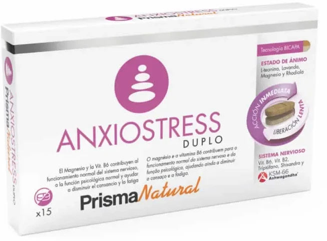 Prisma Natural Anxiostress DUPLO maisto papildas nuo streso 15 vnt