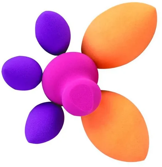Real Techniques Sponges Set makiažo kempinėlių rinkinys (kempinėlė pagrindo tepimui x2 + mini kempinėlė x3 + kempinėlė kontūravimui)