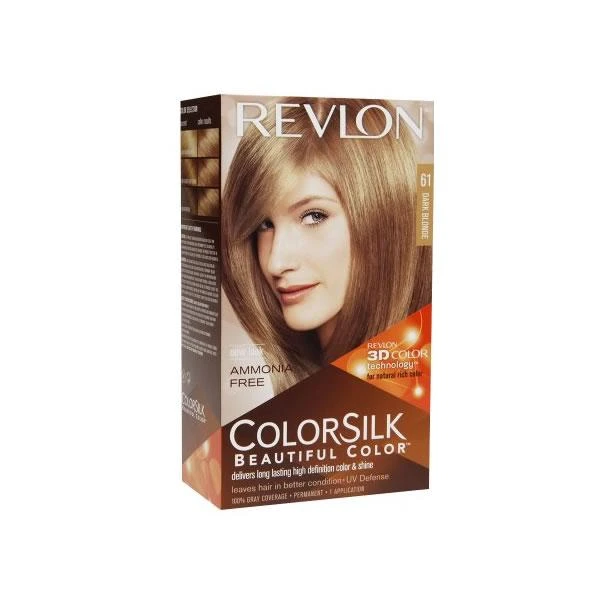 Plaukų dažai "Revlon Colorsilk" be amoniako 61 tamsiai šviesi spalva