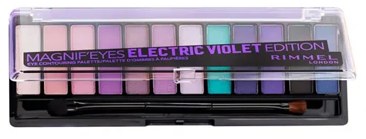 Rimmel London Magnif'Eyes akių šešėlių paletė 008 Electric Violet 12 atspalvių