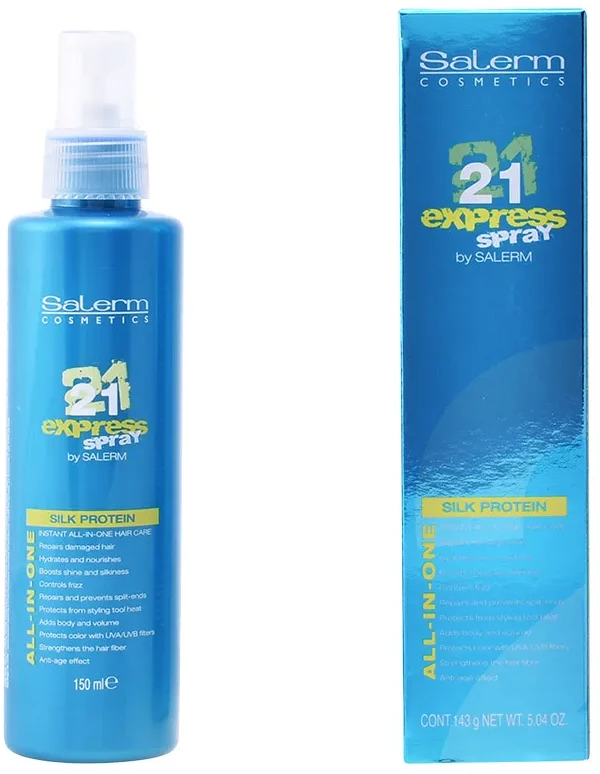 "Salerm Cosmetics 21 Express Silk Protein Purškiklis" purškiamas šilko proteinas plaukams 150ml