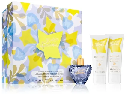 Rinkinys „Lolita Lempicka“: „Mon Premier Parfum“ kvepalai moterims, 100 ml + „Mon Premier Parfum“ drėkinamasis dušo želė visam kūnui, visiems odos tipams, 75 ml + „Mon Premier Parfum“ drėkinamasis kūno pienelis, 75 ml