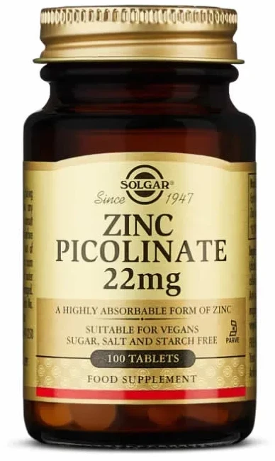 Solgar ZINC PICOLINATE 22mg. tablets 100 u