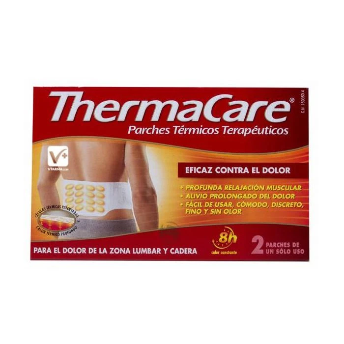 "Thermacare Heatwrapps" apatinė nugaros dalis ir klubo įtvaras 2 vienetai