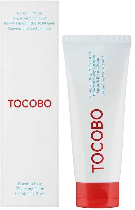 TOCOBO Coconut Clay Cleansing Foam valomosios veido putos, 150 ml