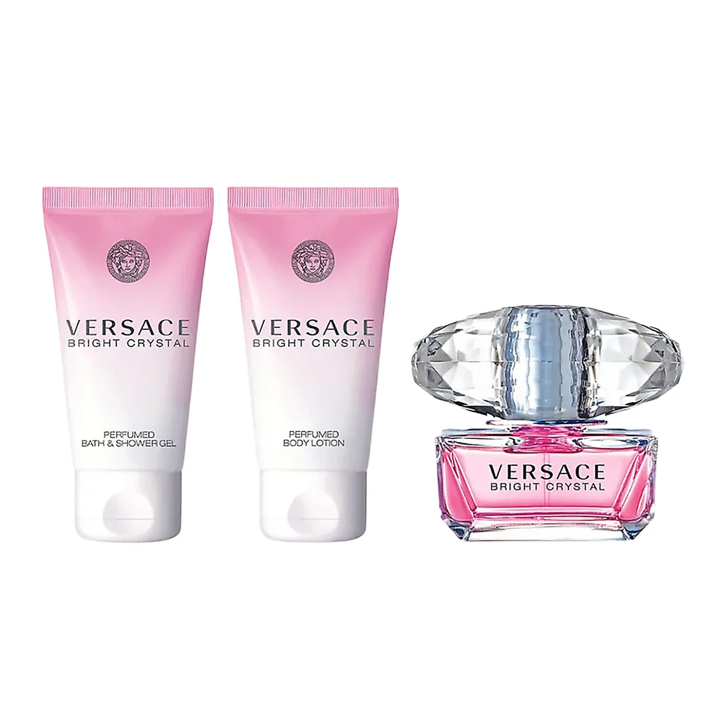Kvepalų rinkinys moterims Versace Bright Crystal (EDT, 50 ml + kūno losjonas, 50 ml + dušo želė, 50 ml)