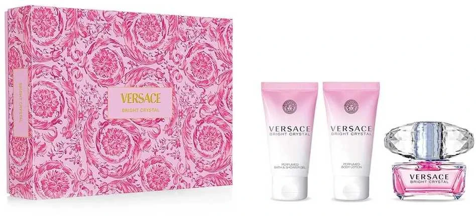 Kvepalų rinkinys moterims Versace Bright Crystal (EDT, 50 ml + kūno losjonas, 50 ml + dušo želė, 50 ml)