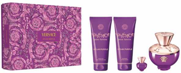 Kvepalų rinkinys moterims Versace Dylan Purple 2024 (EDP, 100 ml + EDP, 5 ml + dušo želė, 100 ml + kūno losjonas, 100 ml)