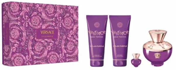 Kvepalų rinkinys moterims Versace Dylan Purple 2024 (EDP, 100 ml + EDP, 5 ml + dušo želė, 100 ml + kūno losjonas, 100 ml)