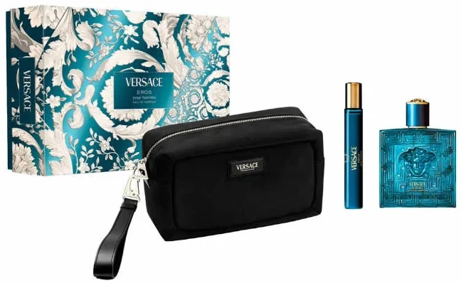 Versace Eros Giftset kvepalų rinkinys vyrams (EDP, 100 ml + EDP, 10 ml + kosmetinė)