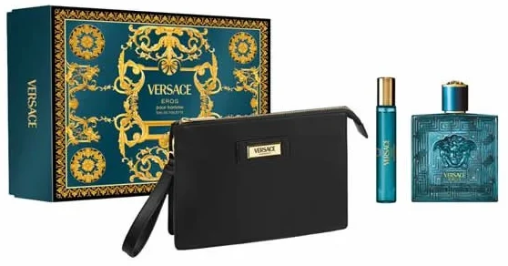 Versace Eros Pour Homme Eau De Toilette Purškiklis, 100 ml Set 3 Pieces