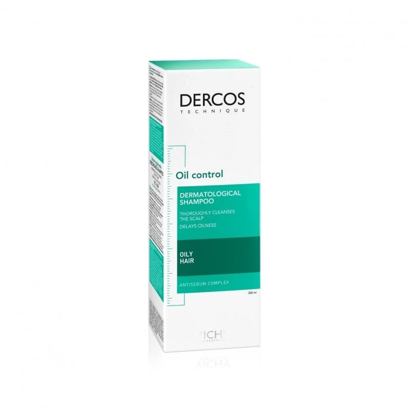 Vichy Dercos Oil Control Treatment Šampūnas šampūnas riebiems plaukams, 200 ml