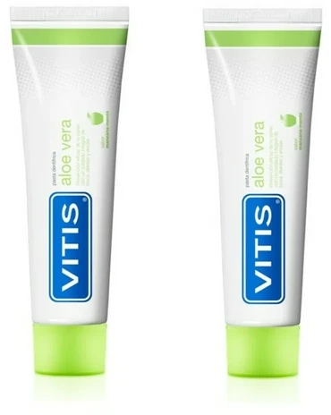 Vitis DUPLO Aloe Vera dantų pasta obuolių skonio 2X150ml +75ml nemokamai