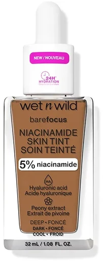 Wet n Wild Bare Focus Niacinamido odos atspalvio makiažas