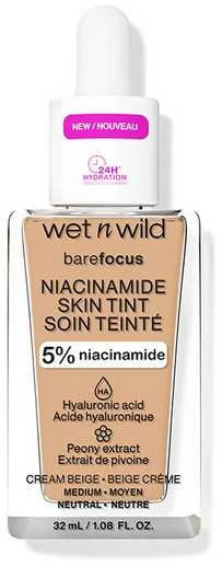 Wet n Wild Bare Focus Niacinamido odos atspalvio makiažas