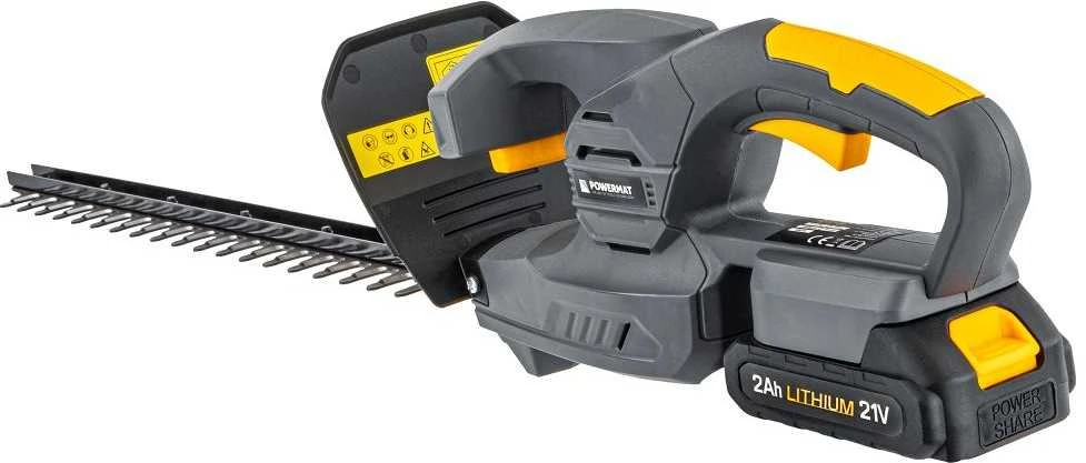 Powermat Akumuliatorinės gyvatvorių žirklės, 21V maitinamos akumuliatoriumi, 450mm ašmenų ilgis, su 2x 2Ah akumuliatoriais, sodo priežiūrai, krūmų formavimui ir topiarui