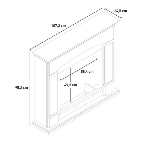 TAGU HELMI PURE Baltas 23" pastatomas elektrinis židinys su apdaila