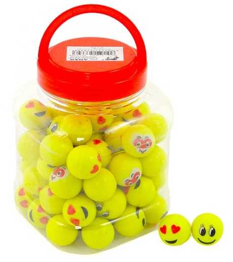 Adar Smiley guminiai rutuliukai 3,2 cm P75 mišinio indelyje