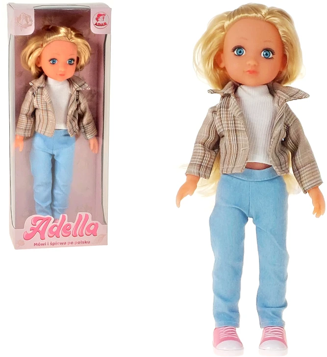 Adar LALKA ADELLA, 36x14x8 cm, spodnie jeans, kart.