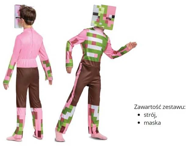 Almarina Minecraft karnavalinis kostiumas berniukui zombiui kiaulės kostiumo kaukėms 110-122 cm (4-6 metai)