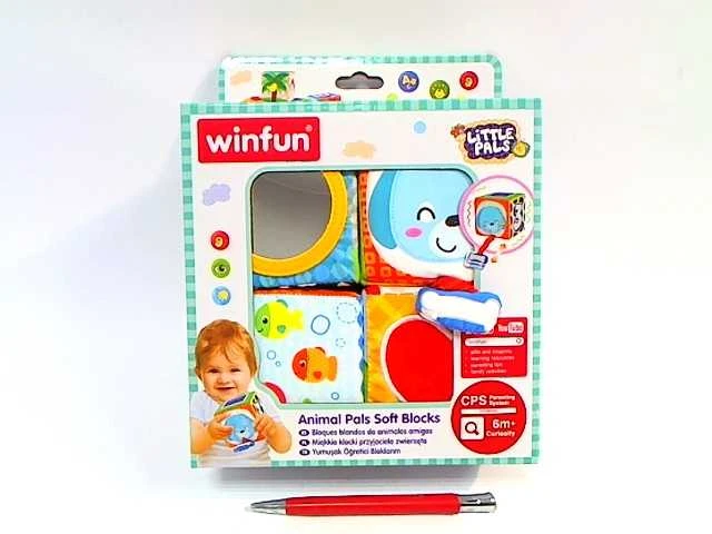 Smily Minkštos sensorinės kaladėlės kūdikiams Winfun - Gyvūnėliai