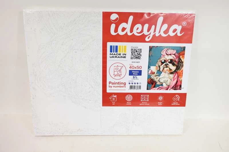 „Ideyka“ dažų pagal skaičius rinkinys, juokingas ši cu, KHO6611, 40x50, AP0058