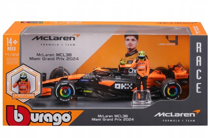 Bburago BBU 1:24 F1 McLaren Lando Noris MCL38 28040_4