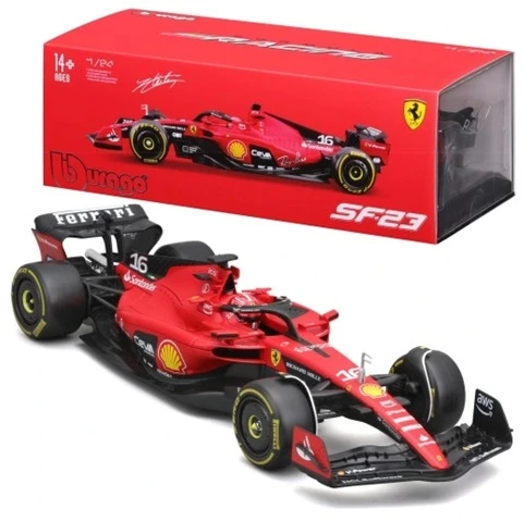 BBURAGO 1:24 automodelis Ferrari SF-23 F1 su šalmu #16 Charles Leclerc, 18-26808