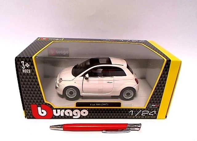 Vaikiškas automobilis Bburago Fiat 500, baltas