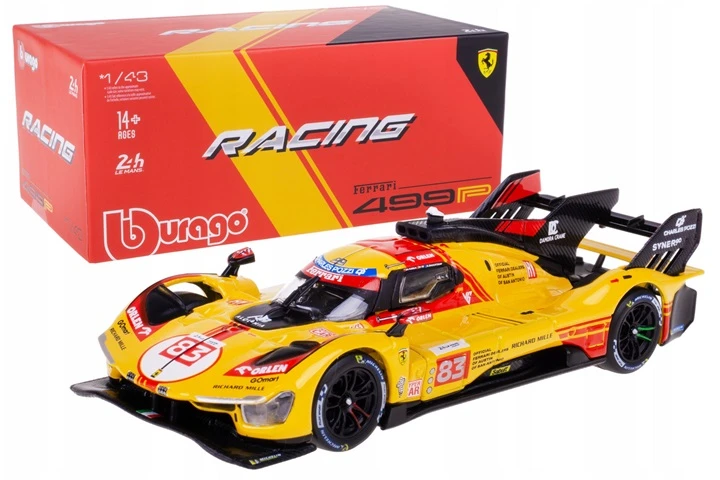 Bburago BBU 1:43 Ferrari Racing 499P geltonas 36317