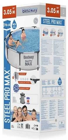 Bestway Steel Pro Max baseino pakuotė su informacija
