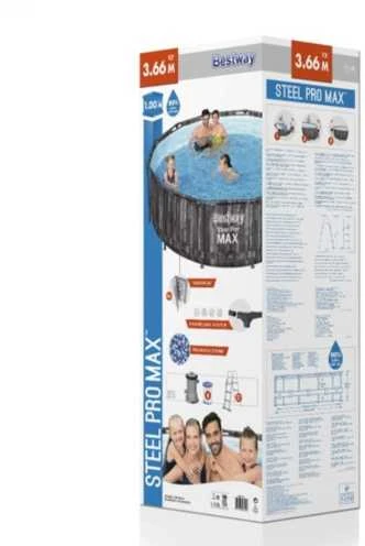 Rėminis baseinas 12FT 366x100 cm Plieninis Pro Max BESTWAY