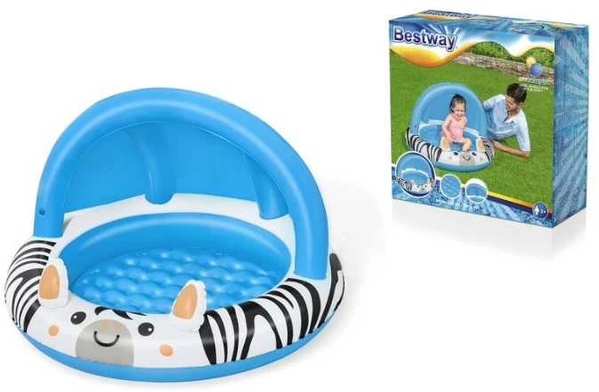 Bestway Bestway 52559 Pripučiamas baseinas su stogu ir pumpuojamu dugnu Zebra 97cm x 66cm