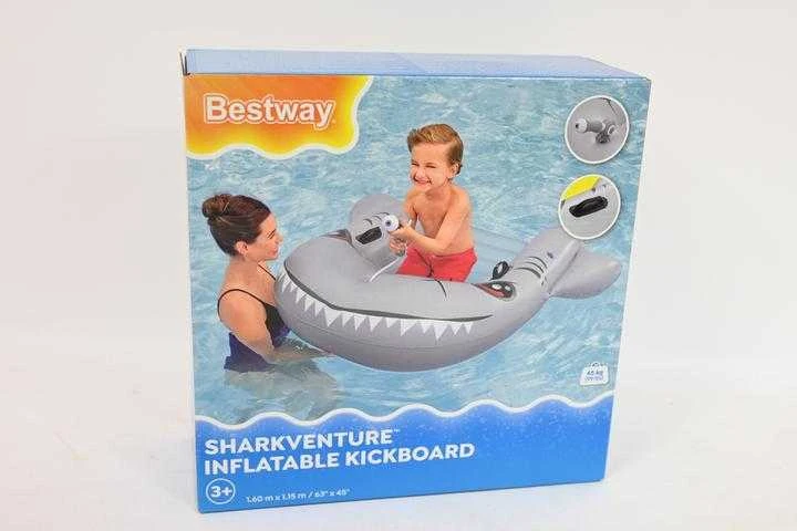 Pripučiamas plūduras Bestway SHARKVENTURE. pilkas. 1,60 x 1,15 cm
