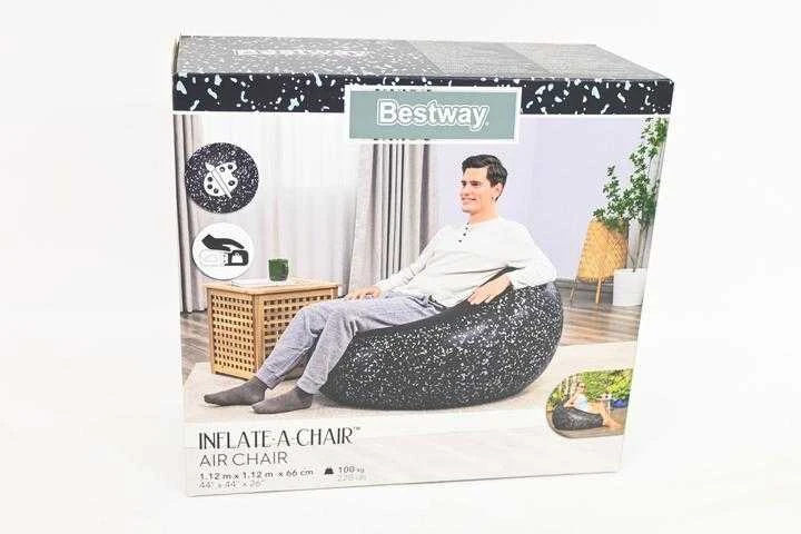 Pripučiamas krėslas Bestway, juodas, 116 cm x 116 cm x 66 cm