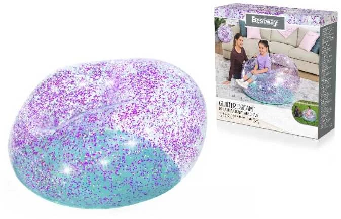 „Bestway Glitter“ kėdė pripučiama „Pouffe Glitter Dream 114 x 112 x 66cm 75115“