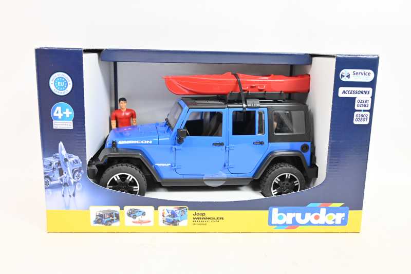 Bruder Ata BRUDER Jeep Wrangler Rubicon kajak+fig 02529