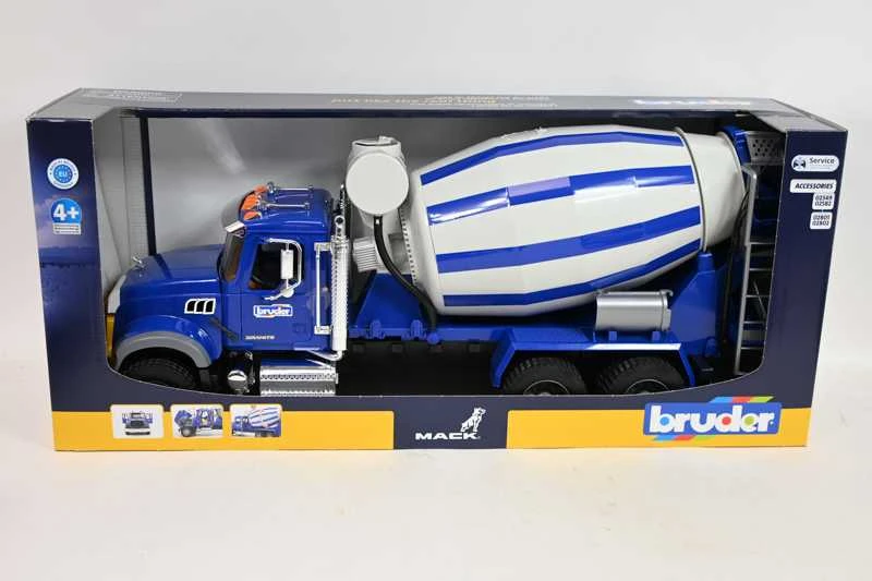 BRUDER 1:16 sunkvežimis-cemento maišytuvas MACK Granite, 02814