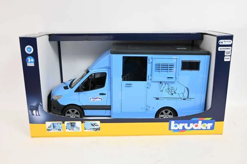 BRUDER MB Sprinter gyvūnų vežėjas su arkliu, 02674