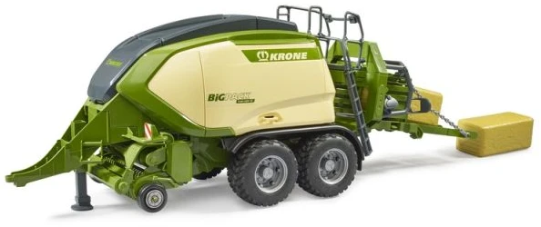 BRUDER Krone BigPack 1290HDP VC presas su dviem šieno ryšuliais, 02033