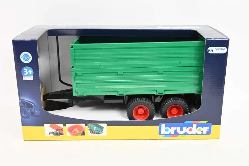 Przyczepa BRUDER 1:16 paverčiama priekaba su nuimamu viršumi, 02010