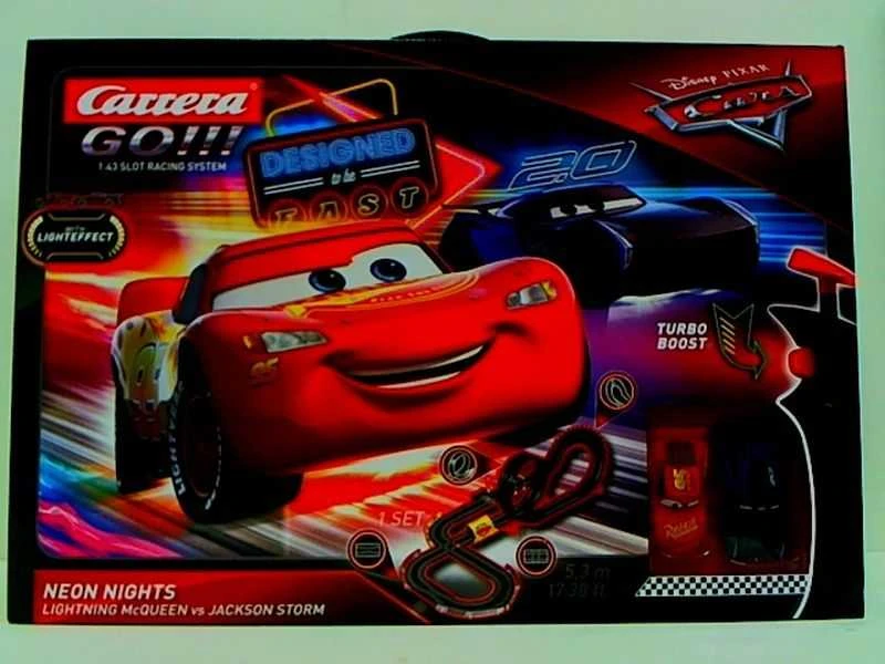 Milly Mally Carrera Go Cars – Neon Nights 5,3 m trasos rinkinys su nuotolinio valdymo automobiliukais