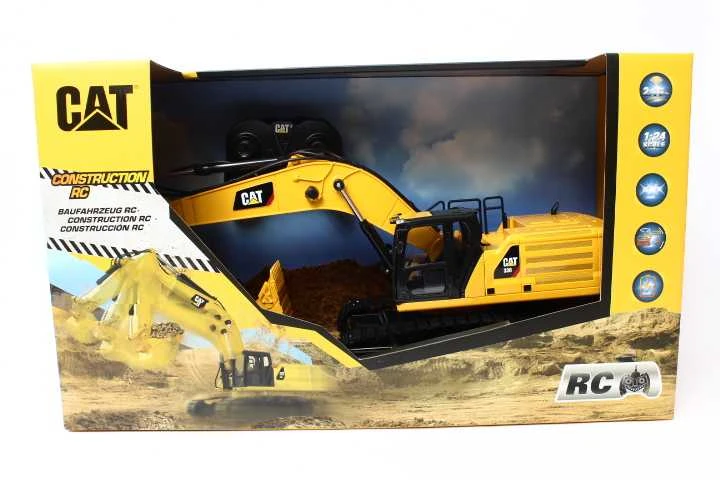 Carrera Nuotoliniu būdu valdoma žaislinė ekskavatorius Caterpillar geltonas