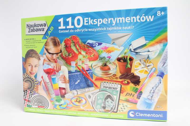 Naukowa Mokslo pramogos 110 eksperimentų lenkų kalba Clementoni 50720