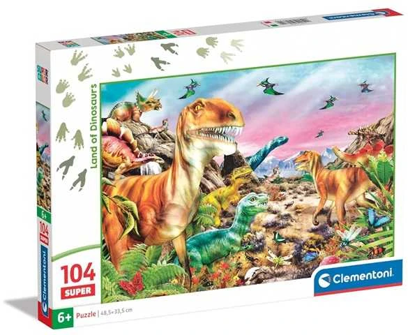 Clementoni Dėlionė 104 vnt. - Dinozaurų žemė aprašymas - Prekės nuotrauka