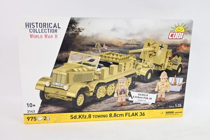 Cobi Klocki Sd.kfz.8 vilkimo blokai 8,8 cm priešlėktuvinės gynybos 36, 975 vienetai