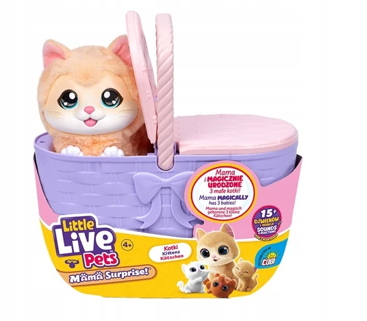 Cobi interaktyvus žaislas little live pets - katės mama su krepšiu