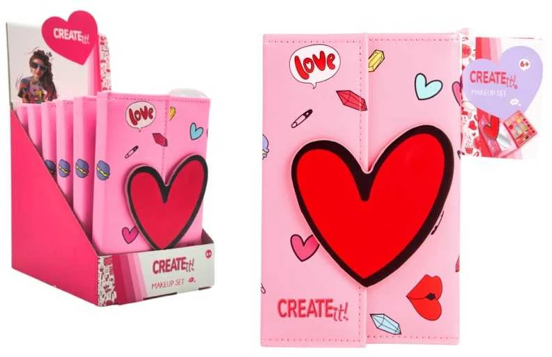 Create It Sukurk! - Makiažo knygelė su magnetiniu užsegimu, širdelė (884526)