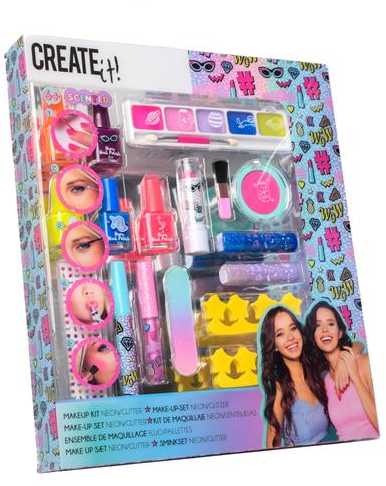 Create It! Rinkinys: Neoniniai ir blizgučiai makiažui bei nagams