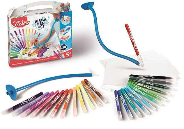 Maped CREATIV Blow Pen Art pučiamųjų flomasterių rinkinys, 24 spalvų